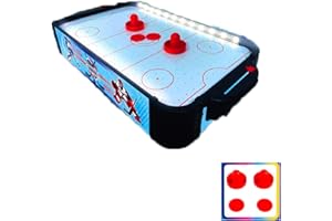 Fizporium LED Air Hockey Set, Tabletop Air Hockey, Electronic Air Hockey Table Game, Hockey Game with LED Lighting and Blower