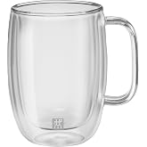 Zwilling Sorrento &Ccedil;ift Camlı Kulplu 2'li Latte Macchiato Bardak Seti, Şeffaf, 450 ml