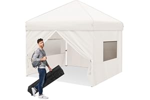 Zarfmiya Pavillon Faltbar 2.5x2.5m wasserdicht Faltpavillon Gartenzelt Partyzelt Pop-Up Klicksystem UV-Schutz 50+ Metall-Verstrebungen, atmungsaktivem Dach inkl. Rolltasche, Khaki
