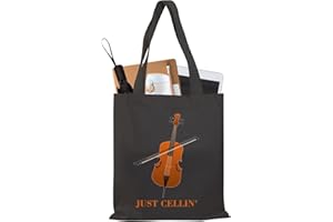 PLITI Cello Gift Cello Music Tote Bag Just Cellin’ Funny Cello Cellist Orchestra Musician Reusable Handbag Cello Player Gift