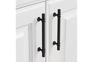 9BUILD 10 Pack 128mm Matte Black Kitchen Cupboard Handles - Drawer & Door Handles in Zinc Alloy