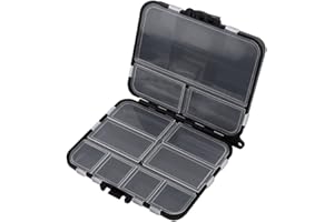 Haofy Tackle Box Organizer, Black 26 Individual Compartments Portable Fishing Baits Sturdy Plastic Storage Box