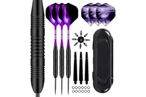 AIQILAI Steel Tip Darts Set,3 Pack Professional Dart with Aluminum Shafts and Darts Case