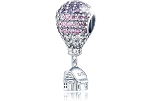 LONGLUCK Srebro próby 925 koralik Charms dla kobiet, zawieszka z cyrkonią 5A do bransoletki, europejskie bransoletki, naszyjniki, biżuteria, prezent dla kobiet, dla rodziny, przyjaźni, miłości