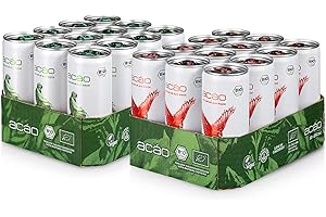‎ACÁO acáo Bio-Erfrischungsgetränk – Bundle: Quitte-Zitrone & Granatapfel-Minze (24 × 250 ml Dose), inkl. 6 € Pfand – die gesunde Alternative zu Energy Drinks – kalorienarm, bio-zertifiziert & vegan