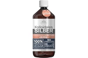 ‎INSTITUT KATHAROS Kolloidales Silber 25PPM 1000 ml ● Premium Silberwasser Stärker als 25ppm ● Für Mensch, Hund & Katze ● Carbon Neutral ● 100% natürlich mit 2 Zutaten
