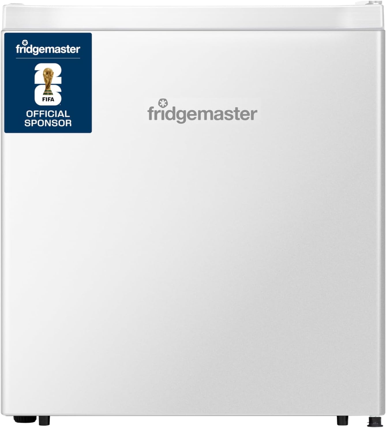 Fridgemaster MUR4545 Small Table Top 45cm Mini Fridge - 45 L - Mechanical Control with Adjustable Thermostat - 39 dB Low Noise - Reversible Door - Broad Climate Design - White - Energy Class E