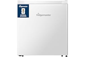 Fridgemaster MUR4545 Small Table Top 45cm Mini Fridge - 45 L - Mechanical Control with Adjustable Thermostat - Reversible Door - 39 dB Low noise - Broad Climate Design - White - E Rated