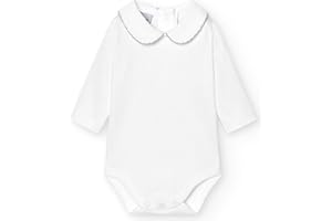 BABIDU Body Bebé Manga Larga Algodón 100%, Body Bebé Recien Nacido Tejido Suave Transpirable y Hipoalergénico Piel Sensible, Body Básico Cuello Polo Piqué