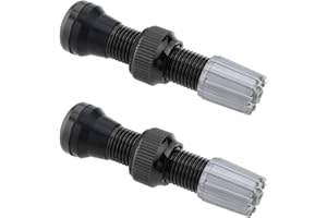 EMSea 2 pièces Valve d'air Tubeless en Alliage d'aluminium, Valve de Pneu à Base Ronde, vannes de Petite Taille pour VTT, vélo de Route, Tige de Valve Tubeless (avec Capuchons)