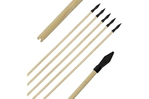 ‎BSW-FLITZEBOGEN FLITZEBOGEN Holzpfeile - 17 oder 20 Zoll (45cm / 53 cm)- 5 Stück, für Kinderbogen, Ersatzpfeil mit Gummispitze, hohe Sicherheit