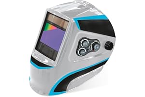 GYS, Masque de Soudage LCD ERGOTECH+ 3/5-13 G SILVER True Color, Teinte 3/5>13, Champ de Vision 100x67mm, Assombrissement Auto 0,08ms, Classe Optique 1/1/1/1, pour MMA, TIG, MIG/MAG & Meulage