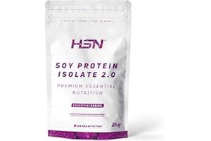 Proteína de Soja Aislada de HSN | Sin Sabor 2 Kg = 67 Tomas por Envase | 100% Vegana | Soy Protein Isolate | No-GMO, Sin Gluten