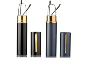 KOKOBIN Elastyczne metalowe okulary do czytania, pomoc w widzeniu, zawias sprężynowy, pomoc w czytaniu, uniseks, z etui na okulary, jak uchwyt na długopis