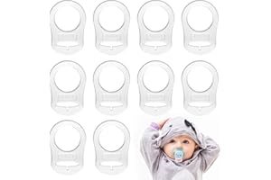 LISOPO 12 pcs Transparent attache tetine mam - silicone bouton anneau Bébé Mannequin Titulaire Clip Adaptateur de Sucette Tétine