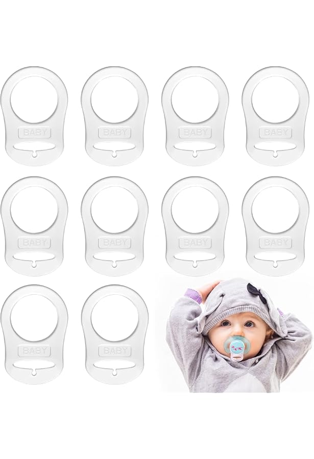 Lot De 5 Anneaux En Silicone Pour Sucette - Adaptateur Transparent, Sans BPA - Pour Attache Sucette Bébé