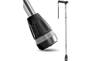 HEALTHBAZAAR Canne de Marche Pliable Tout Terrain, Cannes de Marche pour Hommes et Femmes, Bâton de Marche avec Embouts de Canne à Coussin d'air Glow