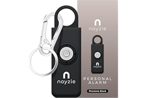 Personal Alarm NOYZIE Personal Safety Alarm with LOUD 125db Siren and 200-Lumen Strobing LED Light - Self Defence Rope Alarm Keyring Keychain for Women, Men, Elderly & Dog Walkers