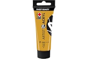 Marabu 12200055084 - Artist Acryl Gold 084, 22 ml, feine Acrylfarbe in Künstlerqualität, auf Wasserbasis, pastose Konsistenz, hoch pigmentiert, sehr gute Brillanz und Deckkraft