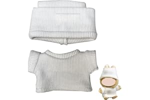 MDFULXG Mini Plush Dolls Clothing Outfit Only Clothing Accessories for 17 cm Labubu, Labubu Clothing: Black Luxury Suit