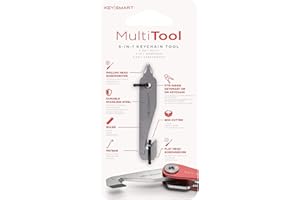 KEY SMART KeySmart MultiTool wielofunkcyjne narzędzie 5 w 1 z otwieraczem do pudełek, linijką, drążkiem do podważania, śrubokrętem krzyżakowym i płaskim śrubokrętem - mini narzędzie wielofunkcyjne EDC Gear i