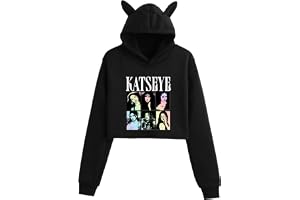 Satdflie Katseye huvtröjor för ögon toppar musik kläder Kpop konsert huva grafisk långärmad kattöra kvinnor tröja