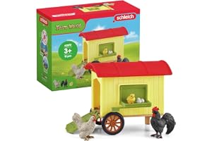 schleich FARM WORLD | Mobilt hönshus 42572 | 5 delar | schleich djurset och tillbehör
