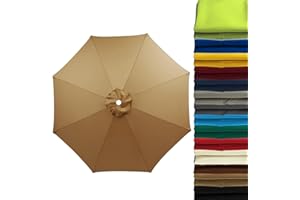 WOGTITYI 2 m 2.7 m 3.0 m parasol replacement cover 6 struts 8 struts patio umbrella canopy fabric cover, garden umbrella replacement canopy, for canopy, yard, garden, beach, pool (thickness: khaki, size: 2.70