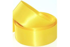 38mm Satin Ribbon Yellow in 5 Meters - GCS London® for Gifts Wrap, Decoration, Wedding, Events, Party, Cloths, Sew, Bows, Cars, Floral…