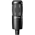 Audio-Technica AT2020 Microfono cardioide a condensatore (connessione XLR) per voce fuori campo, podcasting, streaming e regi