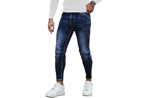 GINGTTO Vaqueros Slim para Hombre Elásticos Ajustado Vaqueros Hombres Skinny Denim Jeans Hombres