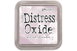 Ranger TDO56065 Pine Needles-a 2x2 Raised Pad, with Water-Reactive Dye Ink Tim Holtz Distress Oxide Stempelkissen Milled Lavender, Rosa, 7, 6 x 7, 6 cm