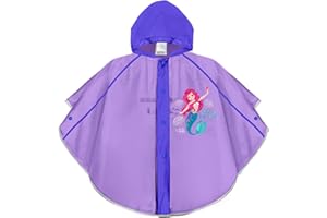 PERLETTI Chubasquero Niñas 3 4 5 6 Años con Sirena - Poncho Impermeable Infantiles con Capucha Rosa Botones a Presión - Ropa de Agua Niña Detalles Reflectantes Little Mermaid