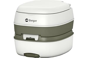 Berger WC portatil | WC quimico portatil para camping | Baño portatil | Accesorios camper, accesorios camper para furgonetas o para autocaravana | Water portatil gris, con depósito de residuos, 130 kg