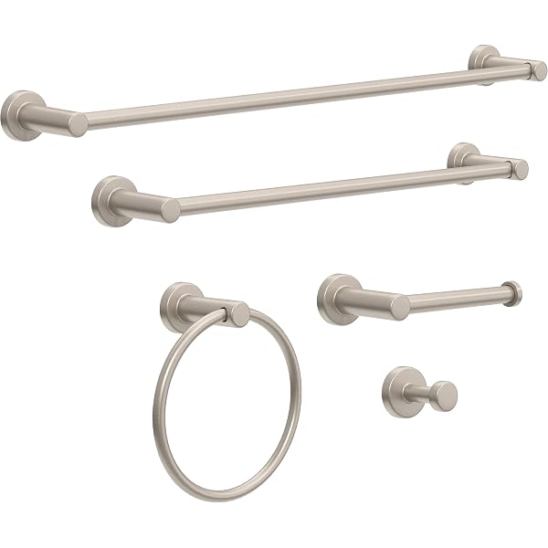 Kingston Brass Neapel 5-teiliges Badezimmer-Set – In ölgeriebener Bronze, Mit Handtuchhaltern, Haken & Toilettenpapierhalter