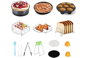 CAFOPGRILL Set di accessori per pentola a pressione, accessori compatibili con pentola istantanea5/6/8Qt - 100 pezzi di carta pergamena, 2 cestelli per cottura a vapore, padella antiaderente, portapane, pinze