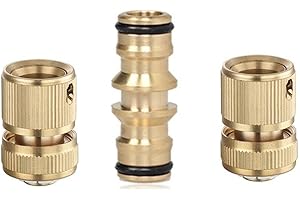 Topways® Zestaw naprawczy węża mosiężnego 2 x szybkozłączka zraszająca do węża i podwójnego złącza do węża ogrodowego