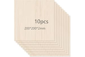 HERZONE Lot de 10 fourreaux en bois de 20 x 20 cm, panneaux de contreplaqué avec plaques en bois, pour le bricolage, le bricolage, la décoration de Noël, l'artisanat (20 x 20 cm)