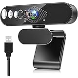 Dancial Webcam, Webcam per PC con Microfono 1080P con Video Camera USB 2.0 per Laptop, Desktop, Smart TV per Videochiamate, C