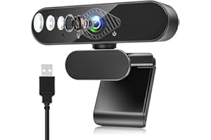 DANCIAL Webcam, Webcam per PC con Microfono 1080P con Video Camera USB 2.0 per Laptop, Desktop, Smart TV per Videochiamate, Conferenza, Studio e Lavoro