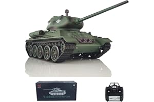 wheelfun Heng Long 2.4G 1/16 Scale 7.0 Plastic Ver Soviet T34-85 RTR RC Tank Model 3909 340° Rotating Turret Infrared Combat Smoking Generator Lifting Barrel Light Sound BB Shooting Airsoft Tank