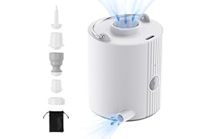 MOTORENBAU Mini Pompe à air électrique, Pompe Portable avec 5 Buses, Rechargeable pour gonfler et Aspirer pour lit pneumatique, bouée, Sac sous Vide pour vêtements