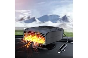 ‎MOMOTOU MOMOTOU 12V 140W Autoheizung 2 in 1 Tragbarer Ventilator 360 Grad Heiße und Kalte Luft Einstellbare Abtauung Antibeschlag Winterheizung