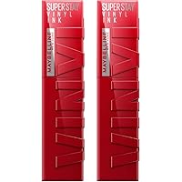 Maybelline New York SuperStay Vinyl Ink Tinta Labbra Colore 10 Lippy Brillante e Luminoso Effetto Vinilico con Durata fino a 