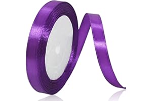 XMASOLDECOR Ruban de Satin Violet 10mm x 22m, Ruban Satinée pour Emballage Cadeau, Couture, Artisanat, Ballon, Bouquet de Mariée, Décoration de Mariage