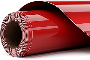 ASOWAY Vinile Termoadesivo per Tessuti, Vinile Rosso 30,5 X 305CM htv vinyl Rotolo, termovinile per tessuti il Design del Vinile di Calore per T-Shirt, Cappelli, borse, Facile da tagliare ed estirpare