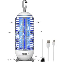 Lampe Anti Moustiques Ultrason Et UV 2000V - Rechargeable USB, IPX4, Couverture 20 M², Silencieuse Et Sûre