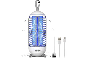 TONFARB Lampada Antizanzara, 2 in 1 Lampada Elettrica Anti Insetti 2500mAh Ricaricabile USB Trappola per Mosca Insetti 360 ° UV Elettrico Anti Zanzara Luce Notturna per Cucina Interna ed Esterna, Campeggio