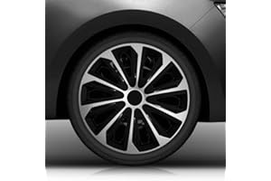 ‎AUTOTEPPICH STYLERS 14" 14 Zoll Radkappen/Radzierblenden Nr.006 (Farbe Schwarz-Silber), passend für Fast alle Fahrzeugtypen (universal)