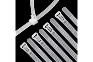 XINGO 100 Pièces Collier de Serrage Blanc Plastique Réutilisables, 300mm x 7.6mm, Attache Câble Colorées, Serre Câbles Nylon, Colliers Serre-Cable Résistant aux UV